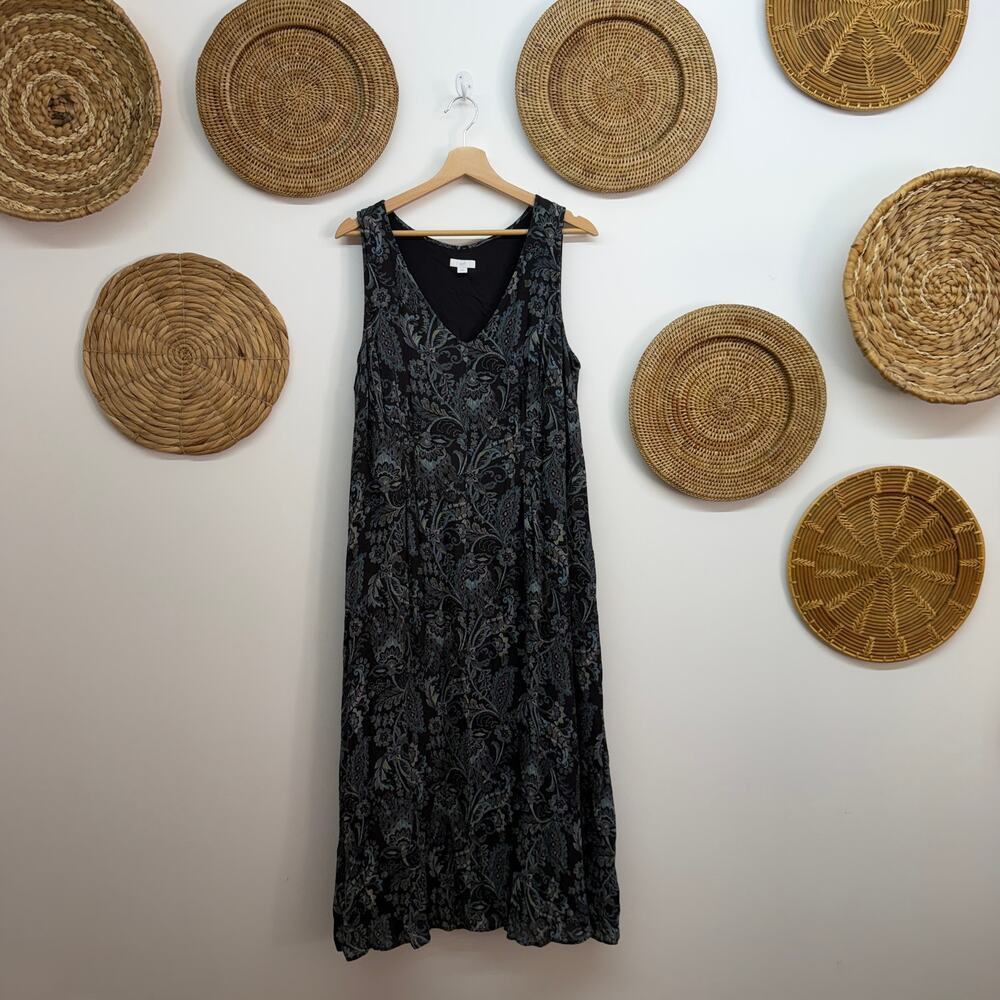 J. Jill Gray Sleeveless Midi Dress XL PETITE